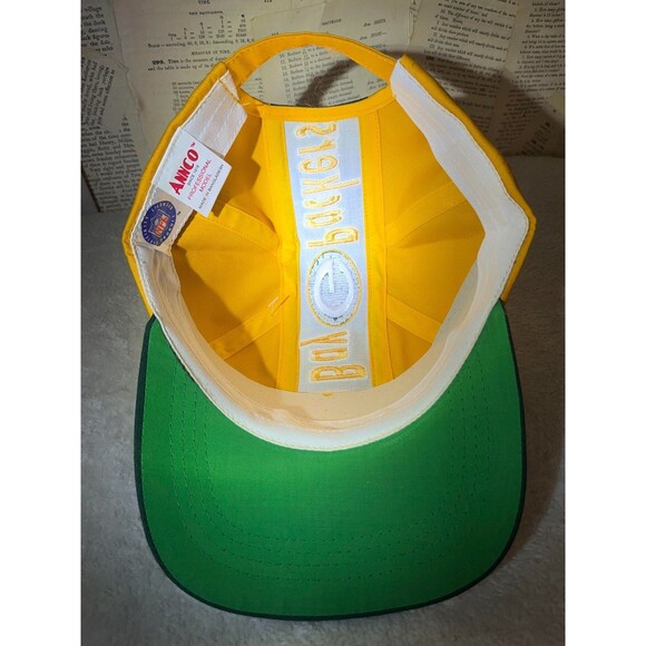 Vintage Green Bay Packers ANNCO Hat NWT Deadstock Adjustible Yellow/Green - Picture 4 of 4